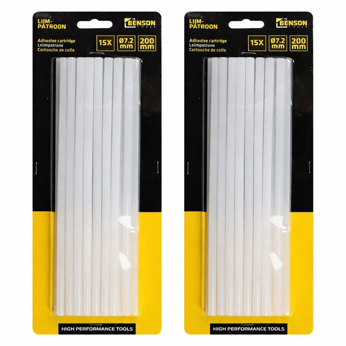 Benson Lijmpatronen 8x200 mm - 30x - transparant - voor standaard lijmpistool