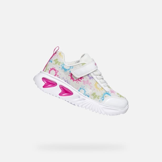 GEOX ASSISTER MEISJES Sneakers - WIT/VEELKLEURIG - Maat 26