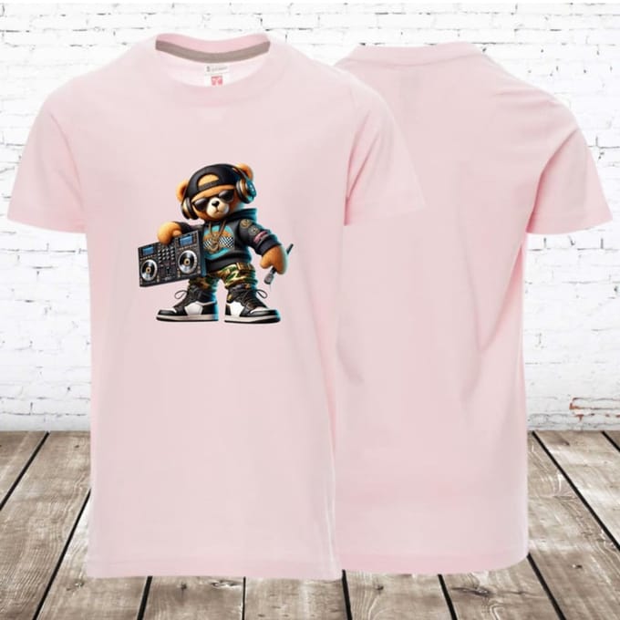 Kinder t-shirt hiphop roze - Zachtroze - 122/128