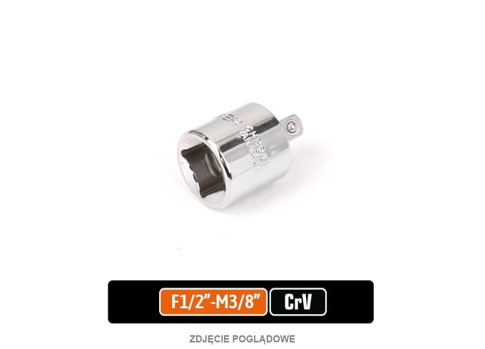Teger Verloopstuk 1/2" naar 3/8" CRV Staal