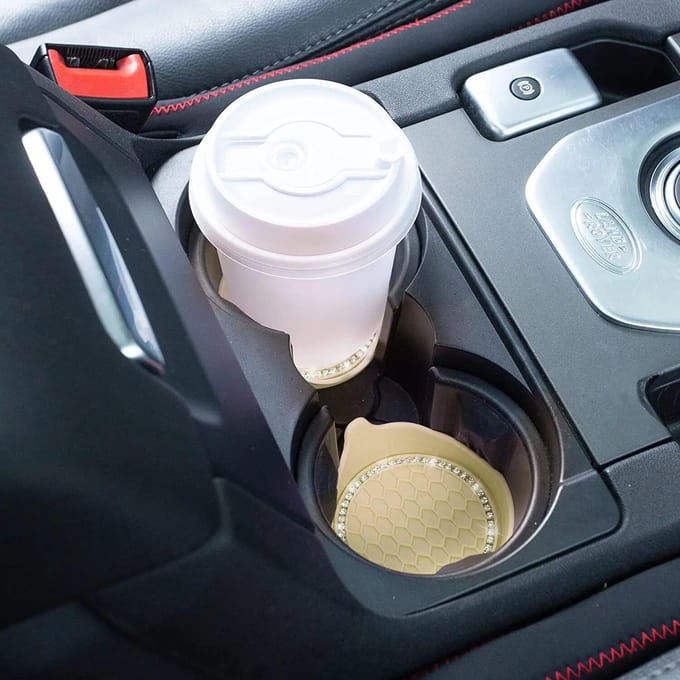 Auto Cup Coaster Universele antislip bekerhouders Bling Strass auto-interieuraccessoires paars