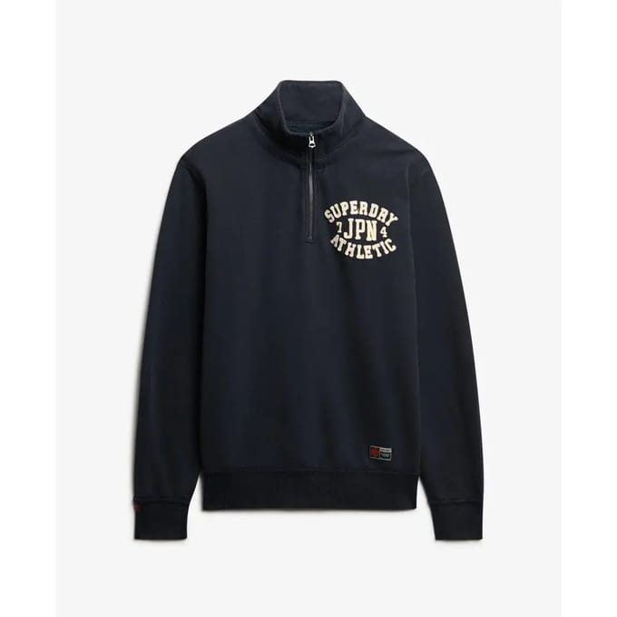 Superdry - Vintage Athletic sweatshirt met halve ritssluiting - Heren - Truien