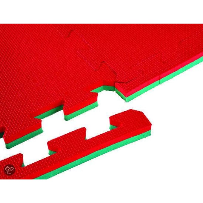 Bruce Lee Karatemat - Puzzelmat - Karate mat - Sportmat - Sportvloer - Rood / Groen