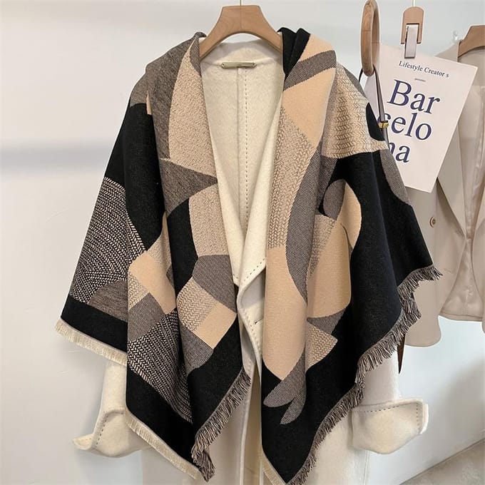 Écharpe Châle Double Cachemire Chaud Épais d'Hiver Pour Femmes Mode Dame Long Camélia Tempérament Couverture Bandana One size gray