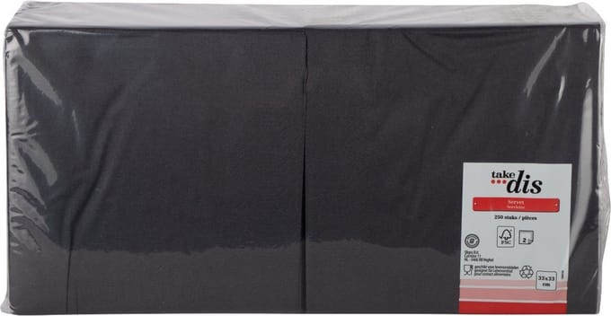 Take Dis Servet 2 lgs 33x33cm zwart 250 Stuks