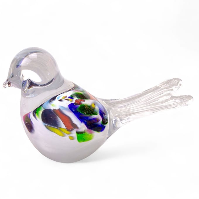Loranto - Mini Urn Vogel Wit & Kleur - Kleine Urn - Urn Vogeltje