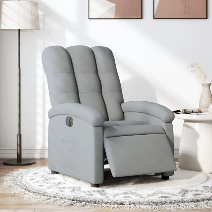 vidaXL - Fauteuil - elektrisch - verstelbaar - stof - lichtgrijs