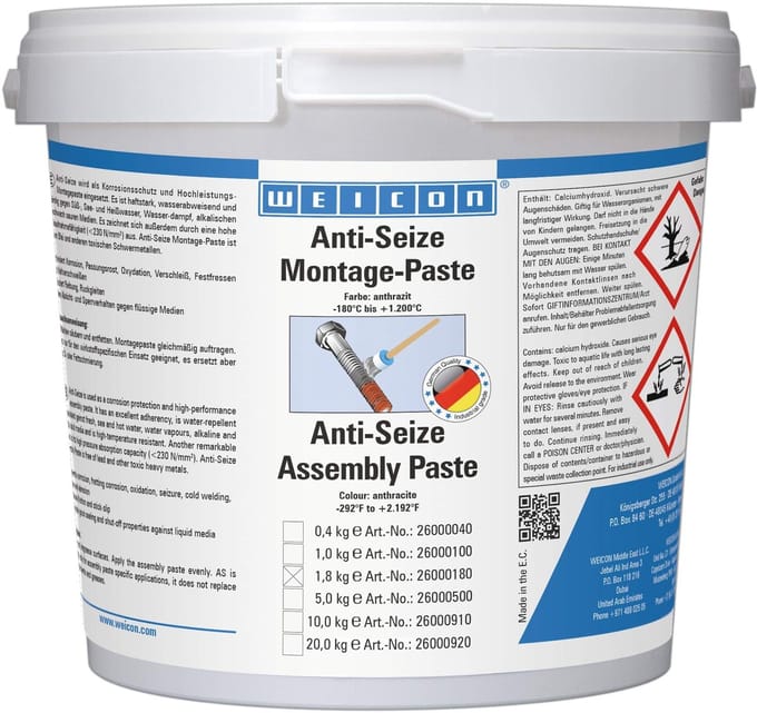 WEICON Anti-Seize Montagepasta – 1,8 kg – Hittebestendig tot 1400°C