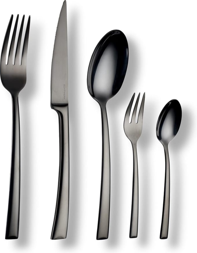 ECHTWERK tafelbestekset “Avelino Shiny” - Black Edition zwart / grijs hoogglans