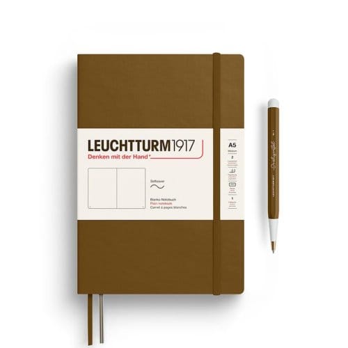 Leuchtturm1917 notitieboekje, softcover, medium a5, blanco, bruin