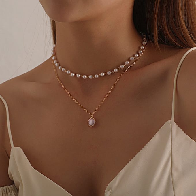 Ketting met hanger barokstijl goudkleur
