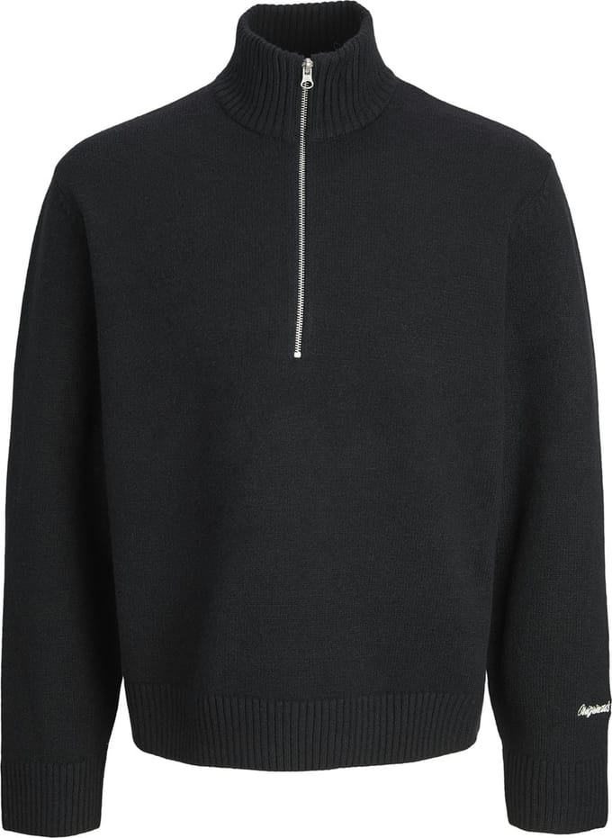 JACK&JONES PLUS - JORNORREBRO KNIT HALF ZIP PLS - Heren - Gebreide truien