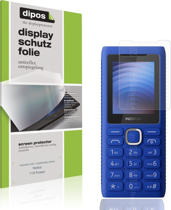 dipos – 4x Matte Beschermfolie geschikt voor Nokia 110 Power | Krasbestendige & antireflecterende Screenprotector Ultra-Thin