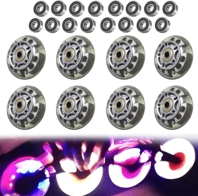 Set van 8 Inline Skate Wielen 72mm met 16 Kogellagers Universeel