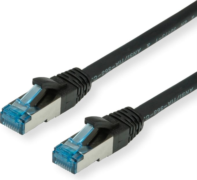 VALUE Patchkabel Kat.6A (Class EA) S/FTP (PiMF), LSOH, zwart, 2 m