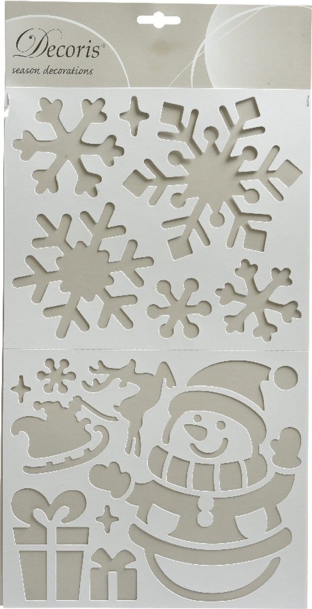 Spuitsneeuw Sjabloon Sneeuwpop - Winterse decoratie voor ramen