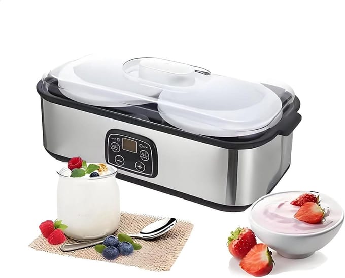 Yogurt Maker - Yoghurt Machine - Thuis Yoghurt Maken - Automatische Temperatuur - 2 Liter Capaciteit - Zilver