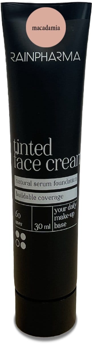 RainPharma Tinted Face Cream – Getinte Dagcrème & Serum Foundation – Natuurlijk & Egaliserend – 30ml – Macadamia