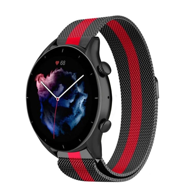 Amazfit GTR 3 (Pro) Milanese band (zwart/rood)