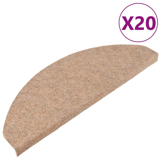 vidaXL - Trapmatten - zelfklevend - 20 - st - 65x22,5x3,5 - cm - beige