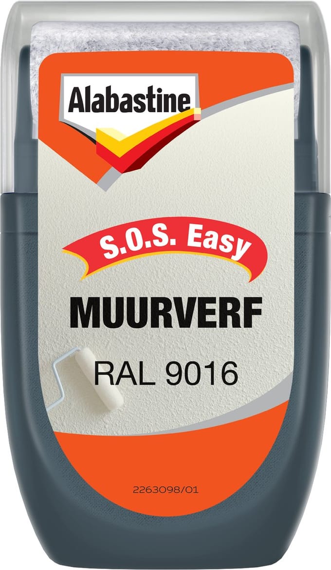 Alabastine - S.O.S. Muurverf Aanstipper - Ral 9016 - 30 Ml