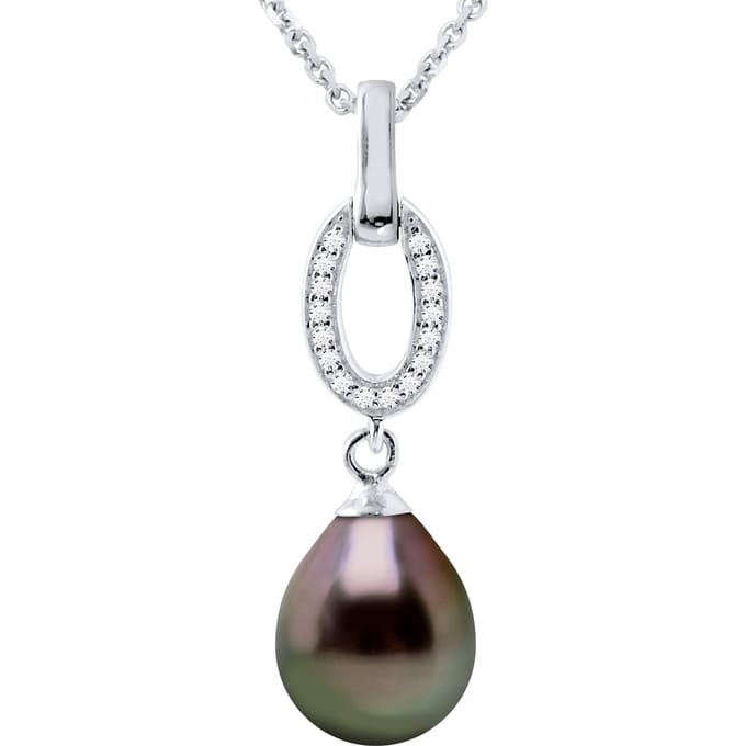 Ketting Jewelry Tahitian Pearl 8-9 mm Pear 925