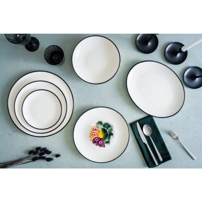 Bonna Diepbord - Linea Black - Porselein - 23 cm - set van 2