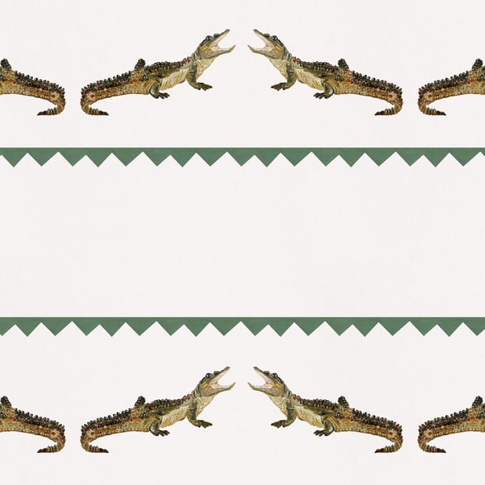 Behang Crocodile Sam groen