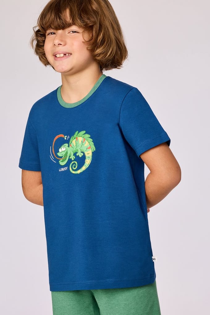 Woody Jongens-Heren pyjama donkerblauw - maat 062/3M