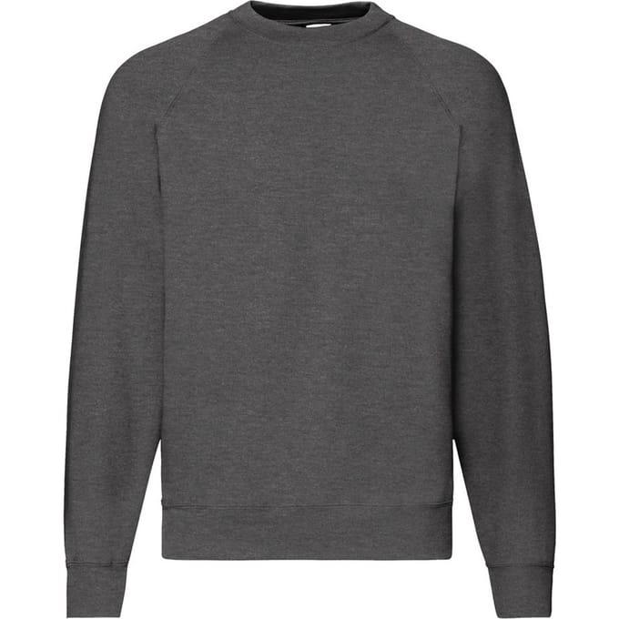 Fruit Of The Loom Unisex Raglan Mouwen Belcoro® Sweatshirt (Donker Heather)