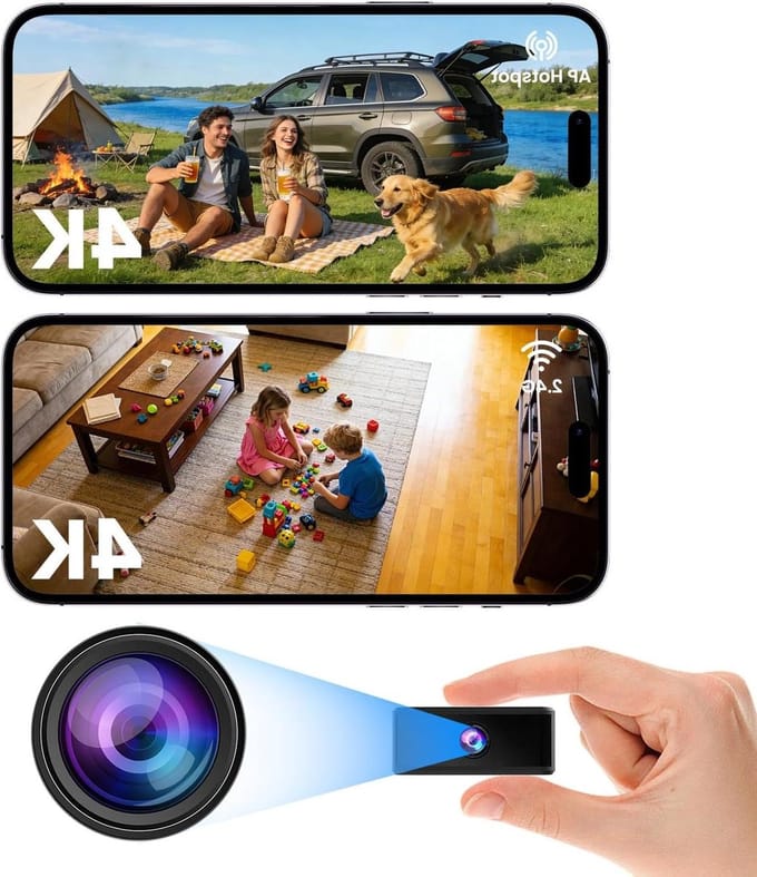Mini Beveiligingscamera - Compacte Camera - Thuis Bewaken - 3 Verbindingsmodi - 48x48x20mm - Zwart