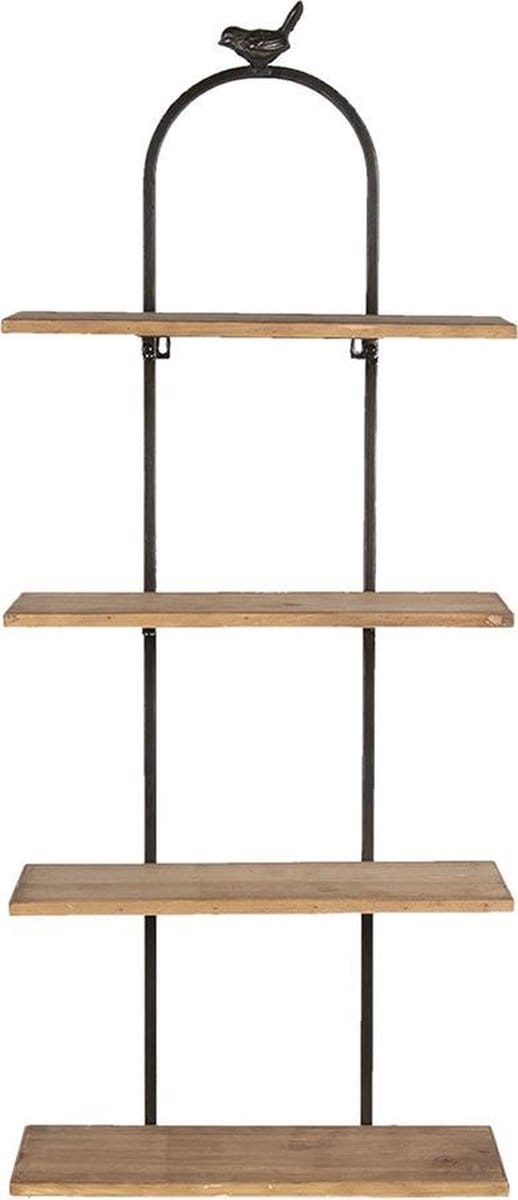 Clayre & Eef Wandrek 36x14x90 cm Bruin Hout Ijzer Rechthoek Wandplank
