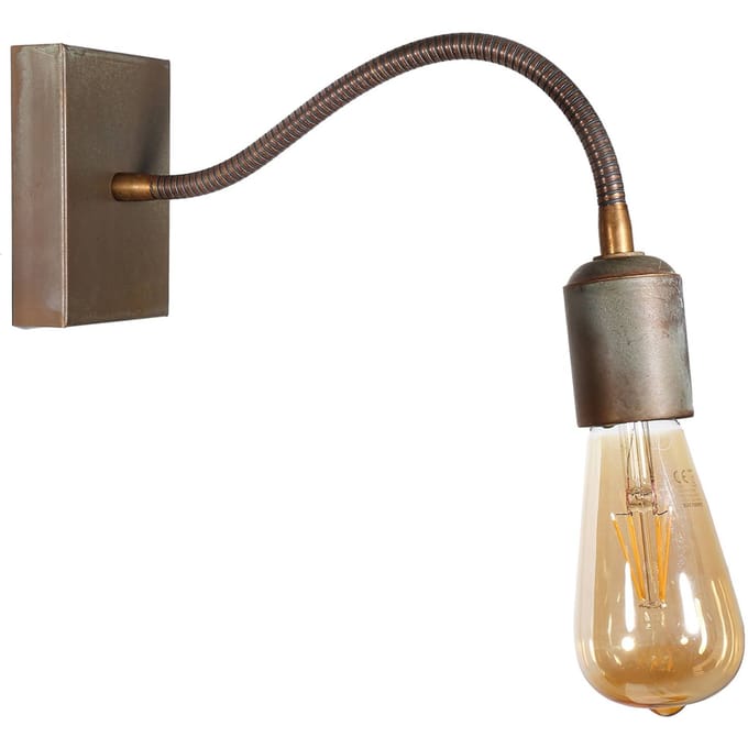 Moretti Luce Mite met flexibele arm - Orio wandlamp in messing