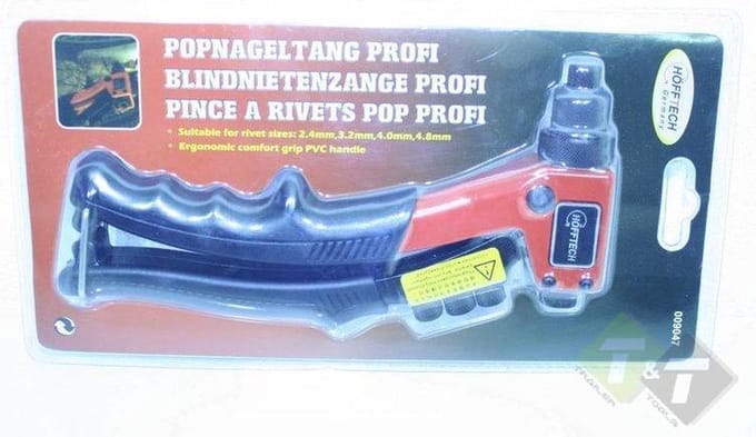 Popnageltang, rivettang 2.4mm, 3.2mm, 4.0mm, 4.8mm mondstukken maten