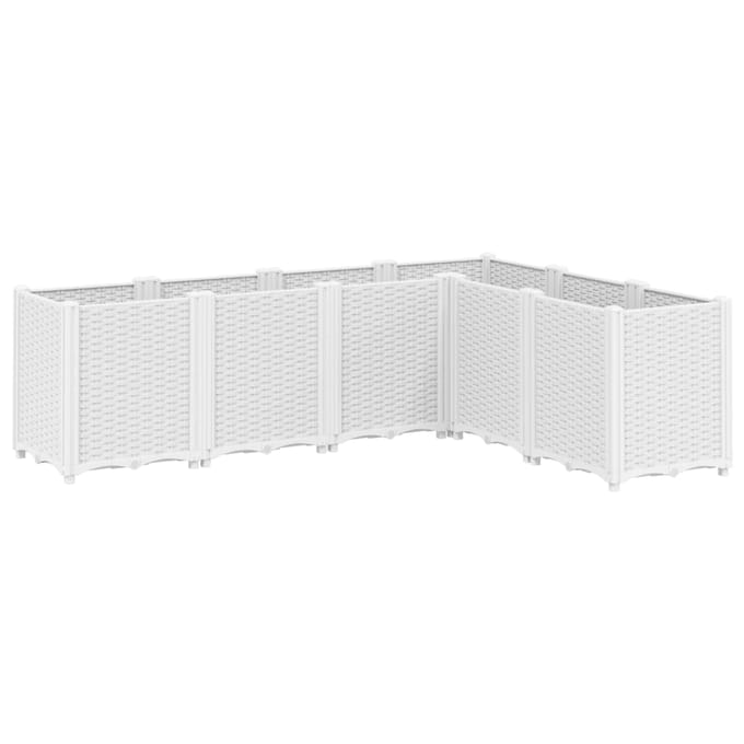 vidaXL - Plantenbak - 160x120x53 - cm - polypropeen - wit