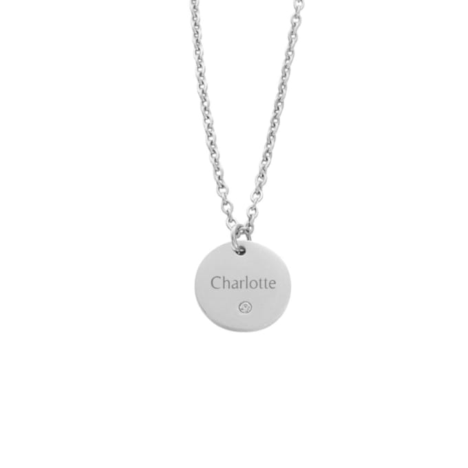 Ketting met Steentje en Naam Rosé goud