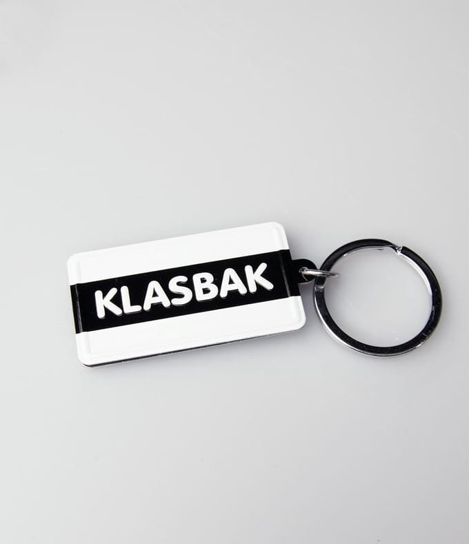 Paper Dreams Sleutelhanger Klasbak 13,5 X 4,5 Cm Staal Zwart/wit