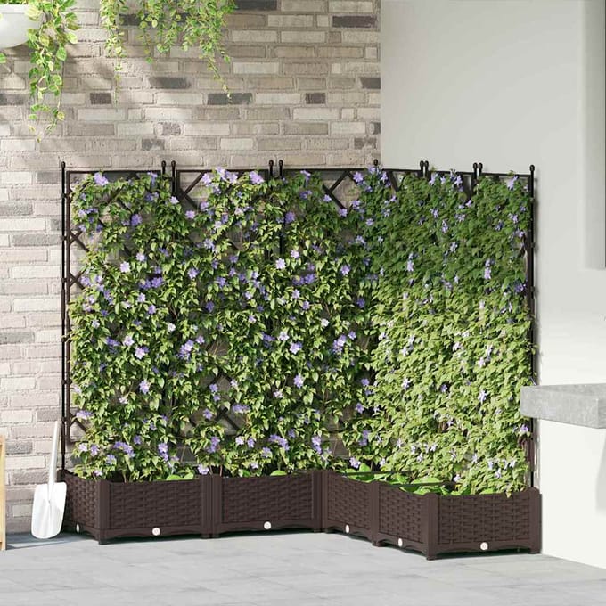 vidaXL - Plantenbak - 5 - st - Bruin - 120 - x - 120 - x - 125,5 - cm - PP