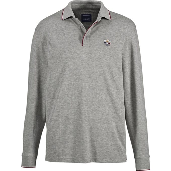 Babista herren Poloshirt Met Lange Mouwen - 58 - grijs - Plus Size