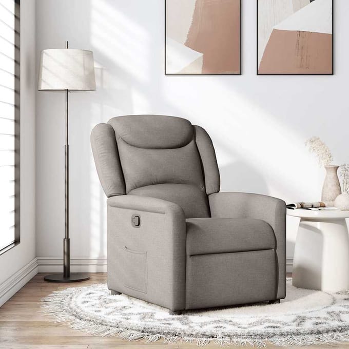 vidaXL - Fauteuil - verstelbaar - stof - taupe