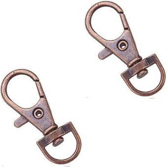 2x mini swivel karabijnhaak - KOPER - 35mm
