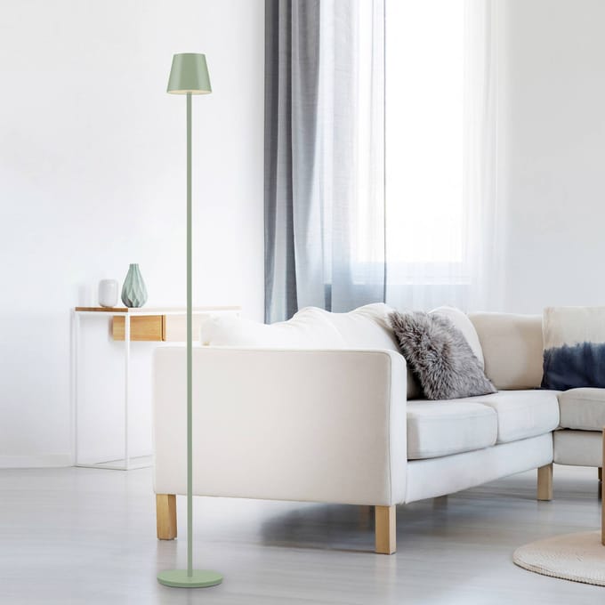 JUST LIGHT. GmbH JUST LIGHT. Euria LED vloerlamp, groen, ijzer, IP54