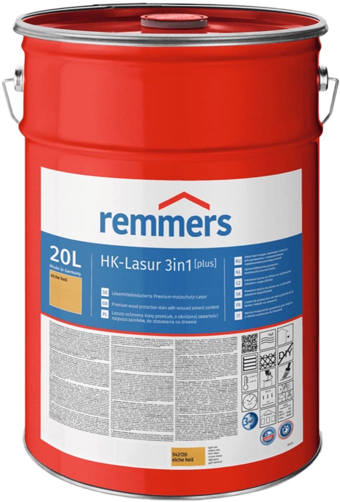 Remmers - HK 3in1 glazuur [plus] 20 l, Lichte eik