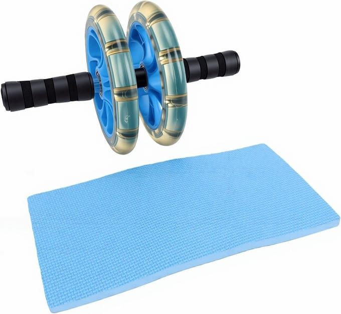 Buikspierwiel Set - Core Trainer - Krachtige Training - Dubbel Wiel Ontwerp - 2 Eenheden - Blauw