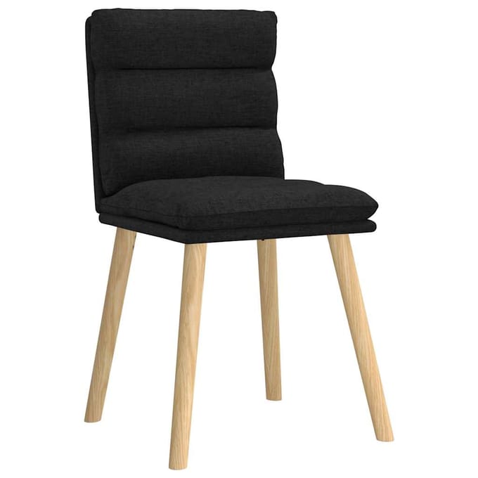 vidaXL - Eetkamerstoelen - 4 - st - stof - zwart