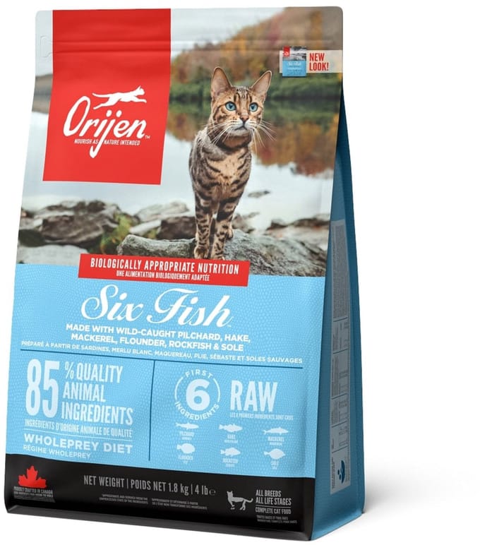 Orijen Whole Prey Six Fish Cat Sardines&Heek - Kattenvoer - 1.8 kg