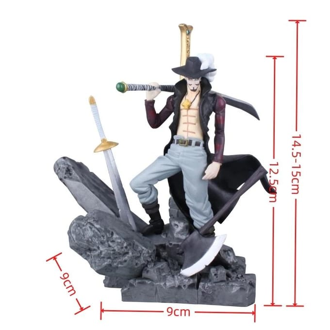 One Piece Anime Figuur De Strijd Boven De Koepel Dracule Mihawk Actiefiguur Model Figma Standbeeld Verzamelspeelgoed Bureau Decoratie gray