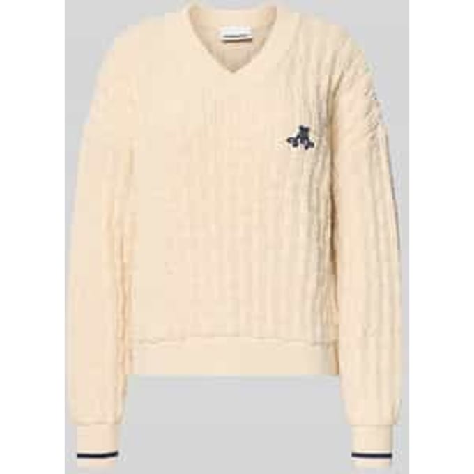 Loose fit gebreide pullover van puur katoen, model 'CAARLAS STRUCTURE'