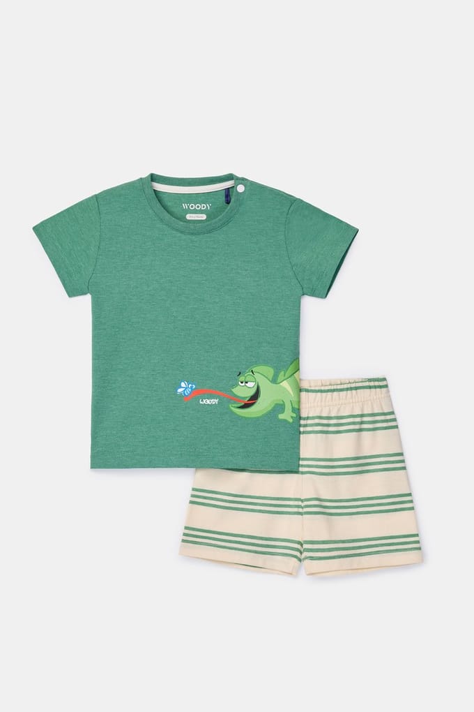 Woody Jongens Pyjama - kameleon - groen - 261-10-PSU-S/742 - maat 86