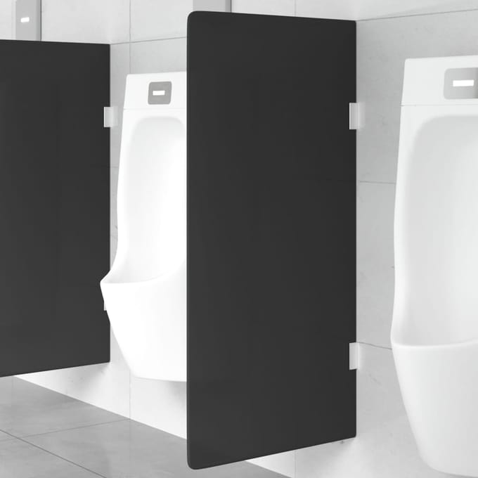vidaXL - Urinoirschot - wandgemonteerd - 90x40 - cm - gehard - glas - zwart